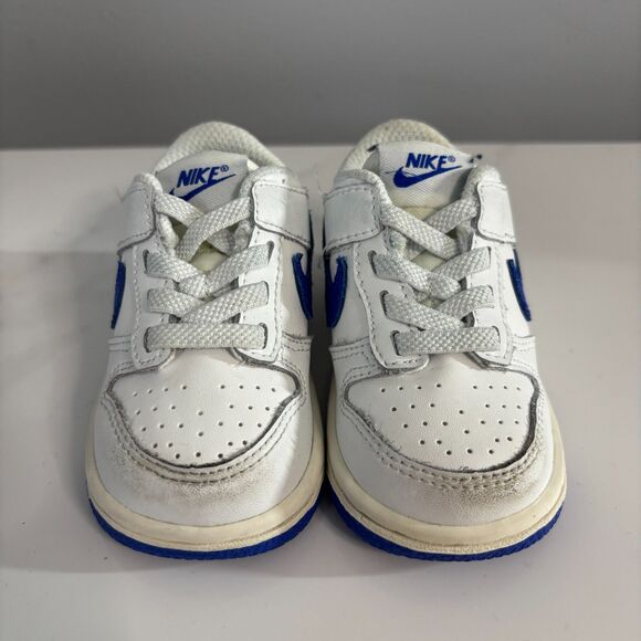 Nike Baby Toddler Boy Girl Dunk Low Sneakers Shoes Hyper Royal White Size 4 4C - Picture 5 of 8